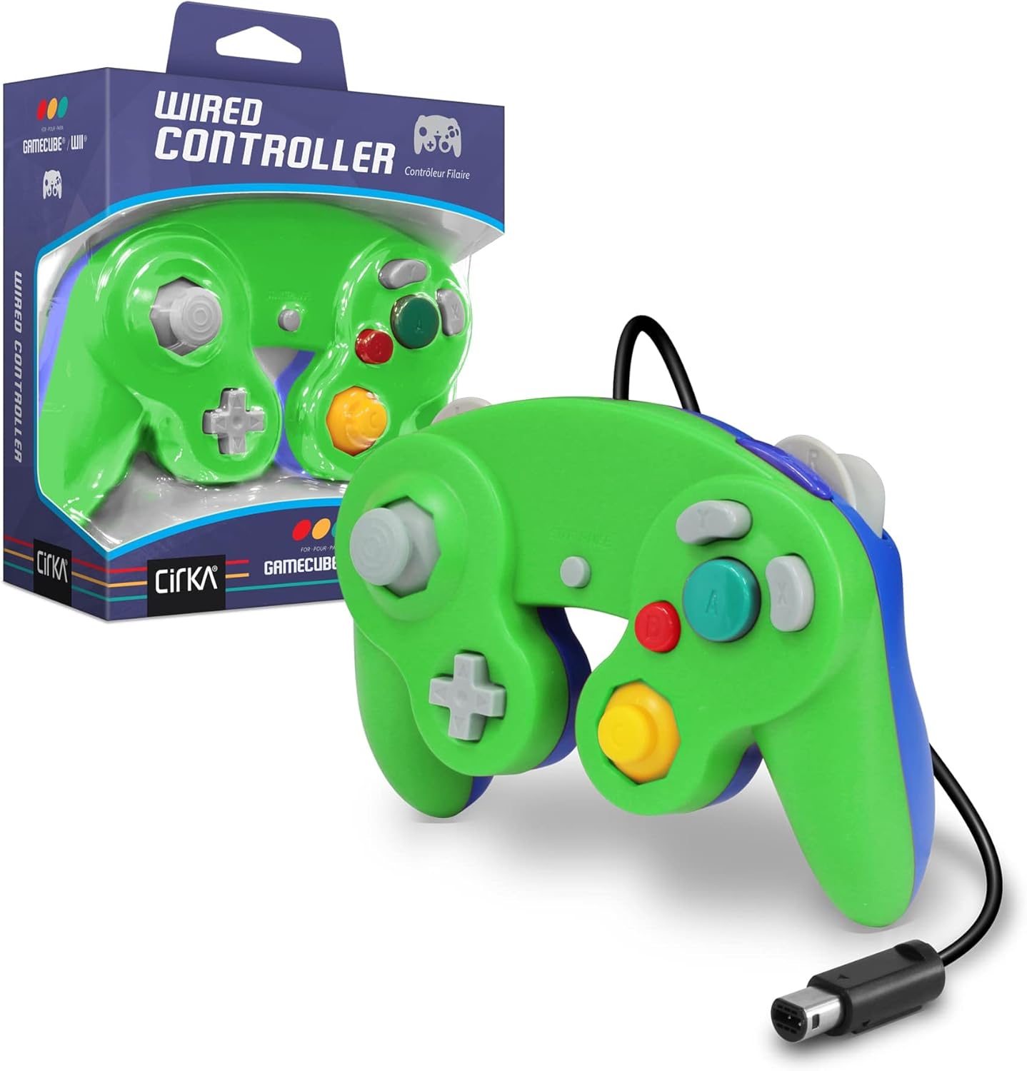 CirKa Wired Controller for GameCube / Wii (Green & Blue)