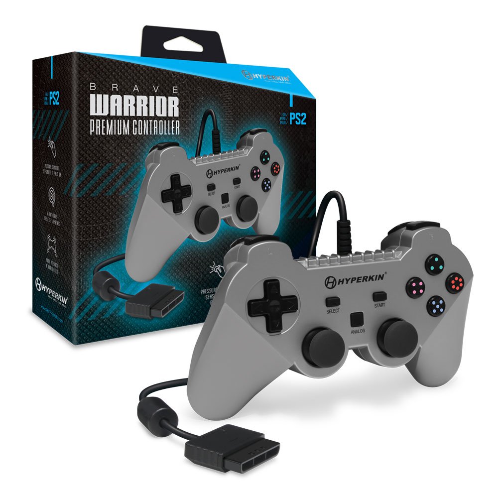 Hyperkin “Brave Warrior” Premium Controller for PS2 (Silver)