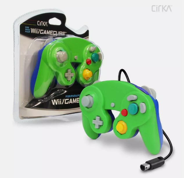 CirKa Wired Controller for GameCube / Wii (Green & Blue)