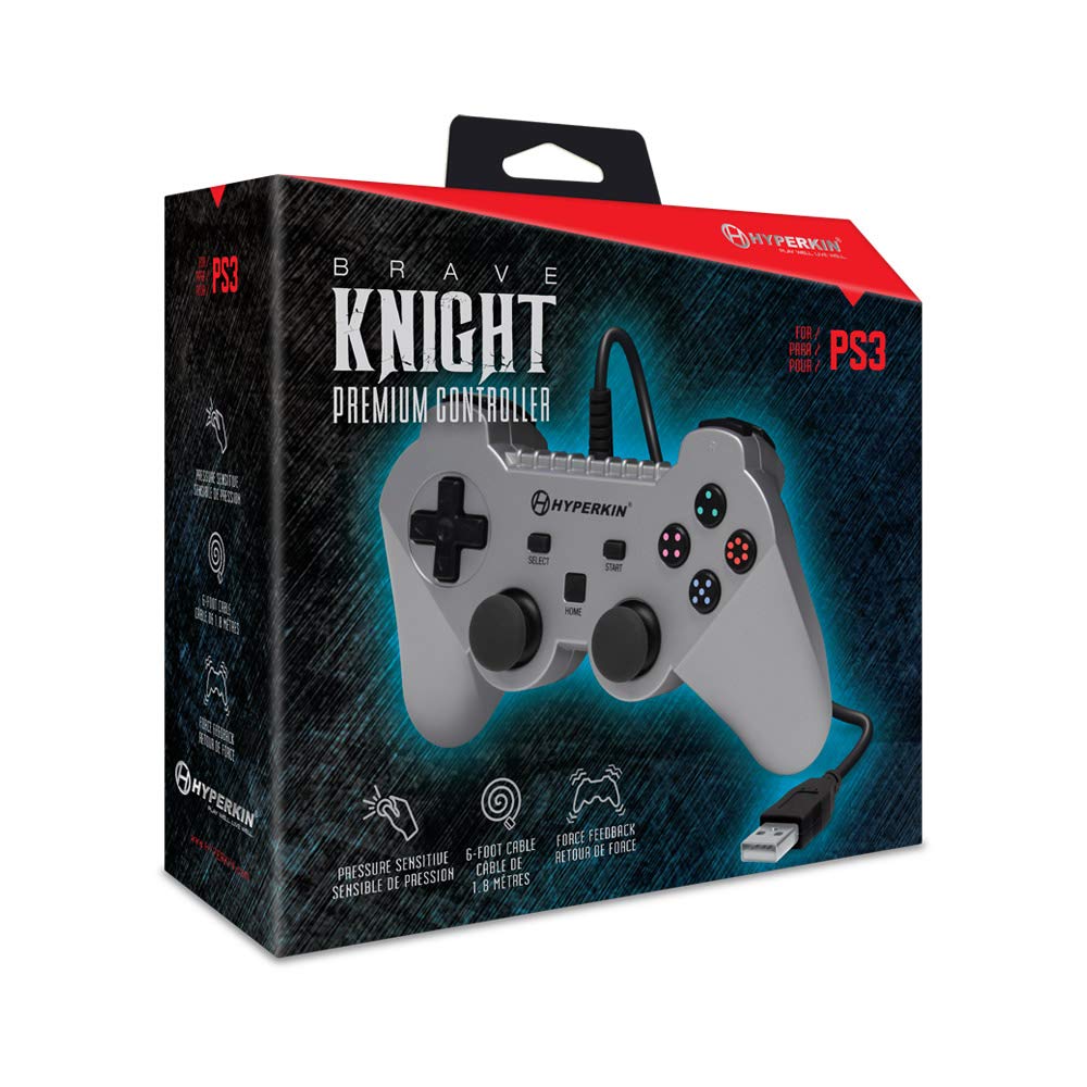 Manette Filaire Hyperkin « Brave Knight » Premium pour PS3 (Argent)