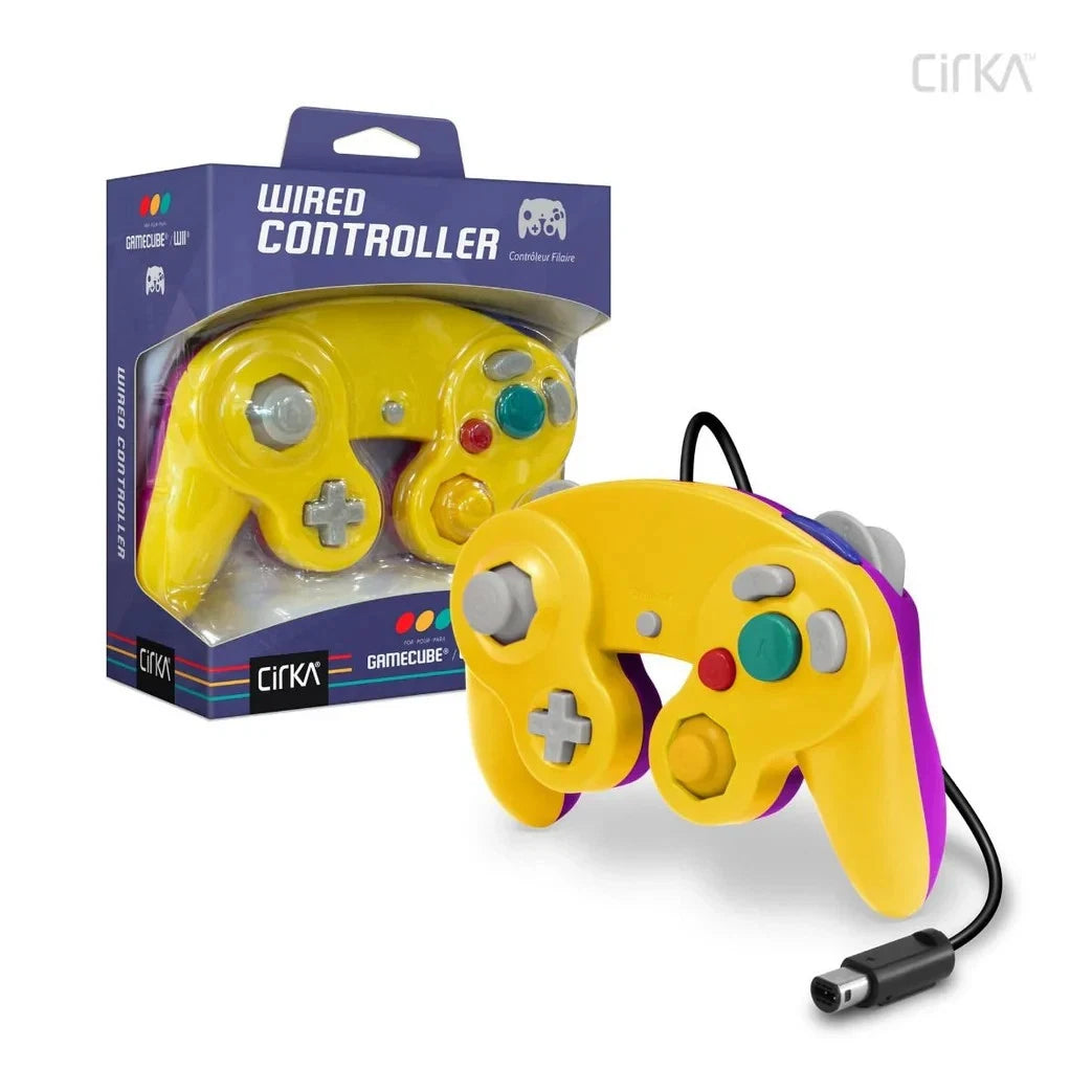 Manette Filaire Cirka pour Nintendo Gamecube/Wii (Yellow/Purple)