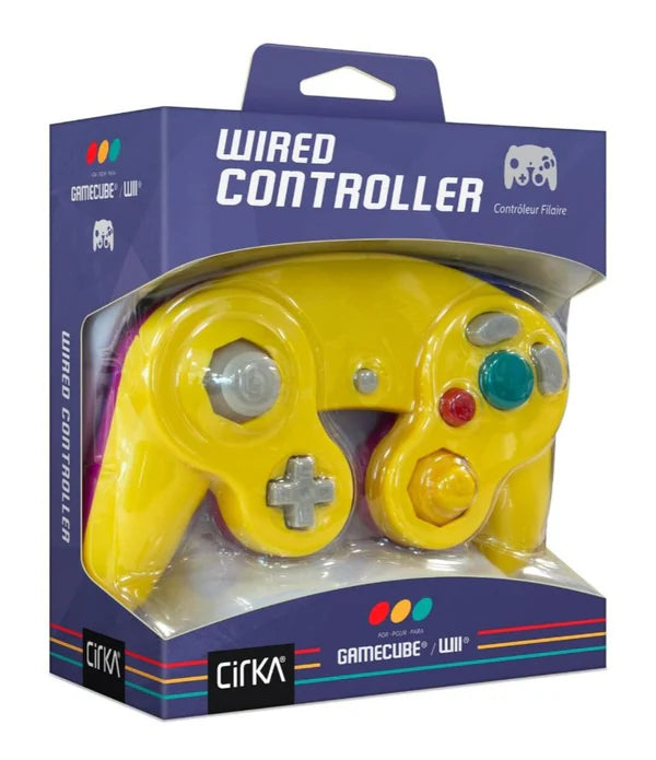 Manette Filaire Cirka pour Nintendo Gamecube/Wii (Yellow/Purple)